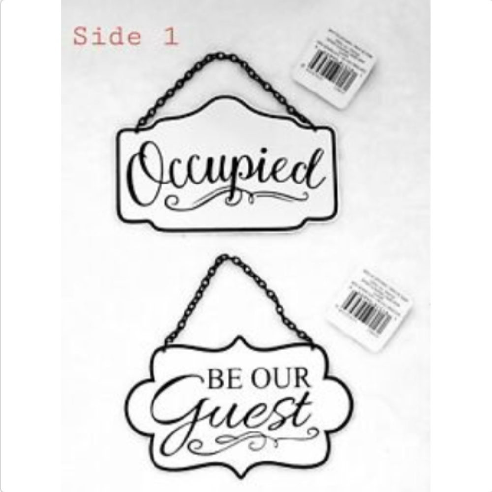 Set Of 2 Small Double Sided Enamel Signs